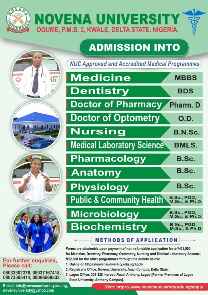 Novena University Unveils Affordable Admission In Medicine, Law ...