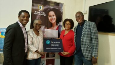 Pearson Edexcel delegation, led by Mr. Gabriel Sowah Mensah, Regional Development Manager—West Africa, who made the presentation to Dr. Mrs. Oyinlola Ilo, Executive Director, D-Ivy Sixth Form College, in company of Mrs. Erinma Odibo, School Administrator at D-Ivy Sixth Form College, Allen, Ikeja, Lagos - Credible News Nigeria.