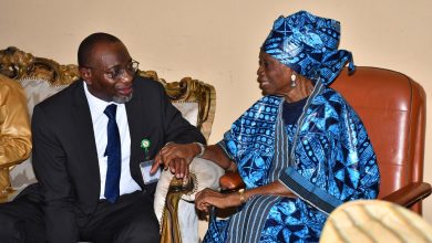 YABATECH Rector and Lady Doja Otedola in the pix during YCT Rector's Courtesy Visit paid to the Matriarch of the Otedolas today.